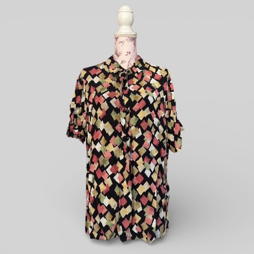 Vintage Multicolor Pattern Women Top